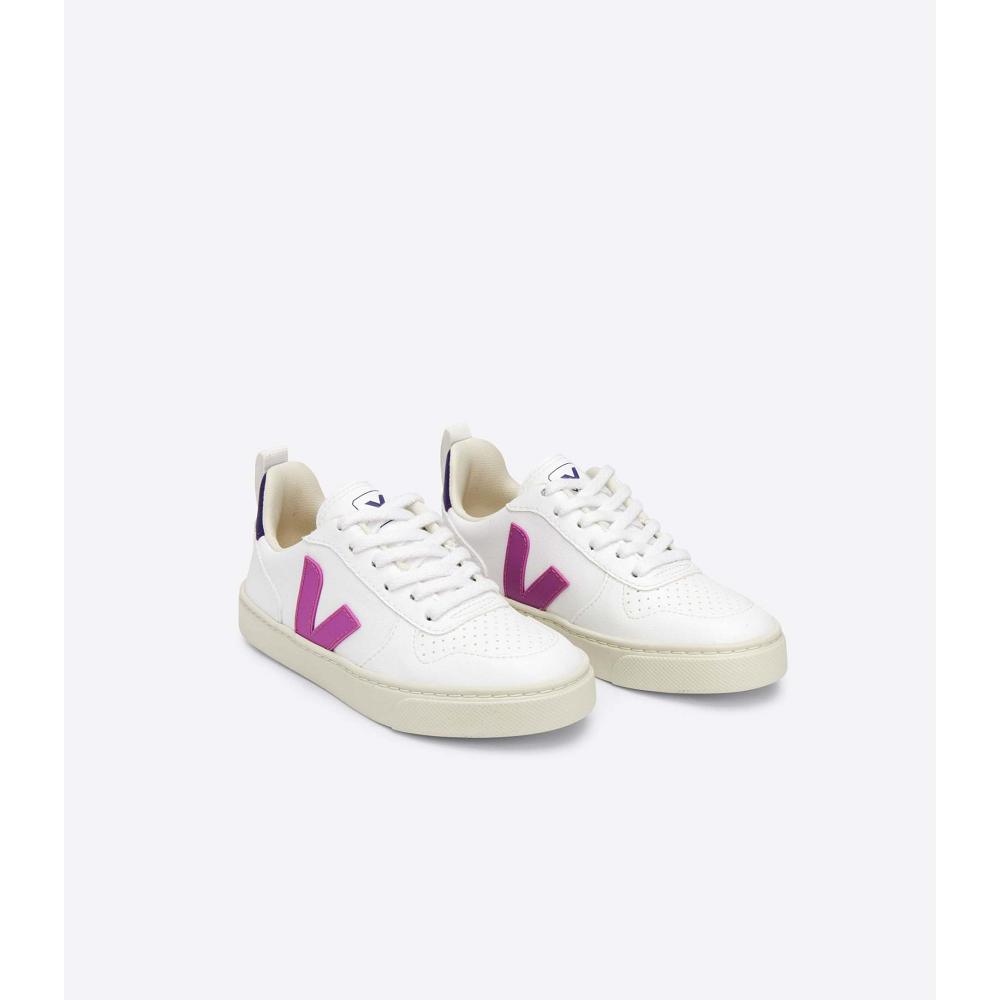 Pantofi Copii Veja V-10 LACES CWL White/Purple | RO 793MQZ